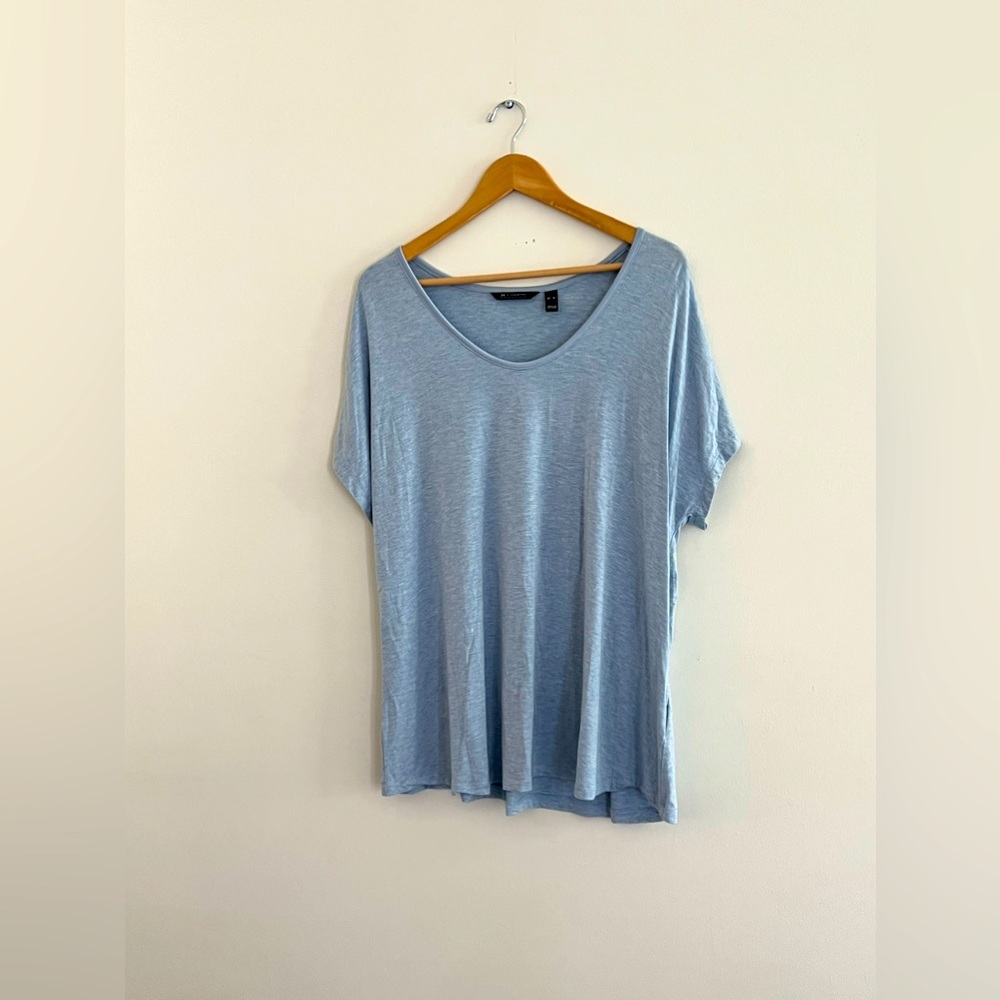 H By Halston Essentials Light Blue Short Sleeve Modal T- Shirt Size XL
